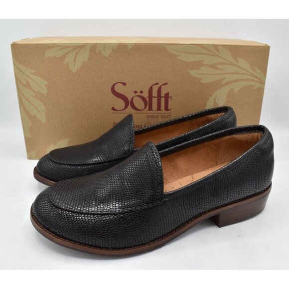 Sofft Shoes - Sofft Womens Size 8.5 Napoli Black Leather Slip On Loafers Shoes